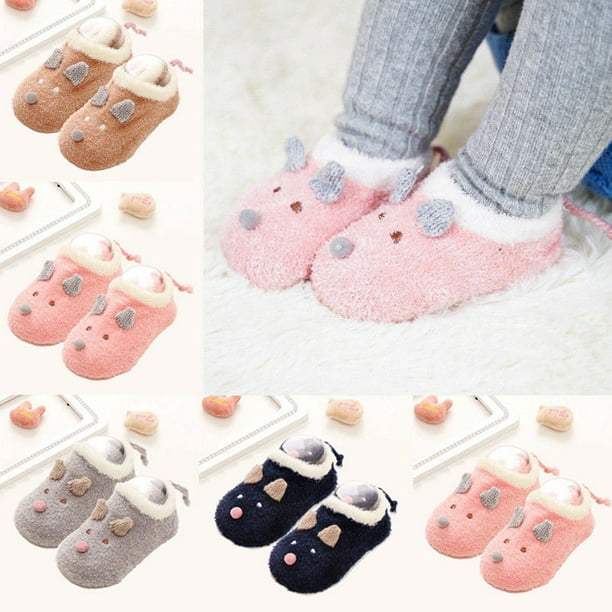 Infant Baby Girl Boy Toddler Anti-slip Warm Slippers Socks Cotton Crib Shoes